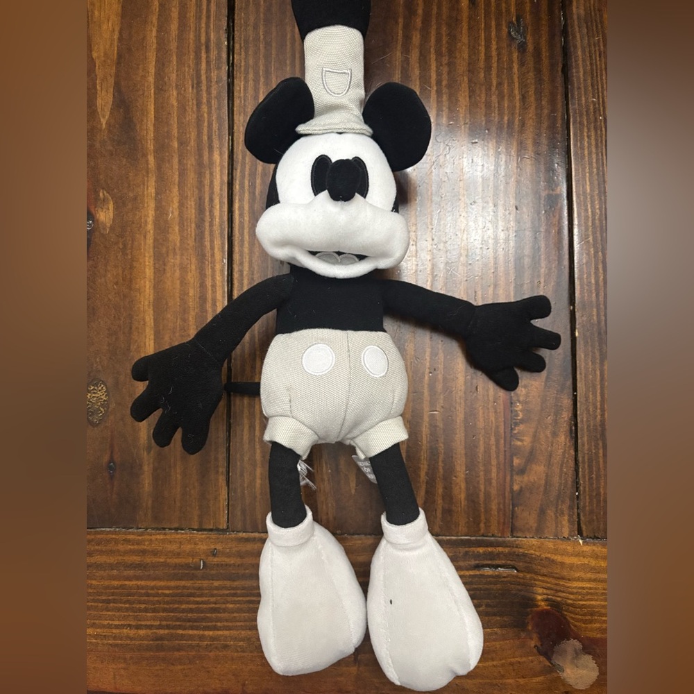 SOLD-Disney Mickey Mouse Steamboat Willie Plush 10” Disney100 Collectible Toy